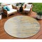 Homeroots 8' Gold Gray And Beige Round Abstract Washable Indoor Outdoor Area Rug 601208 - alternate 1