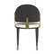 Leisuremod Aria Modern Dining Chair in Leather and Iron Legs with Curved Back in Black, 4PK AC45BL4 - alternate 10