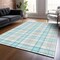 Homeroots 8' X 10' Aqua And Gray Plaid Washable Indoor Outdoor Area Rug 601317 - alternate 9