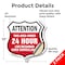 Signmission 24 Hour Surveillance Shield Sign Attenti, 12 inch X 12 inch, Vinyl Decal, 2PK SHI-D-2PACK-12-353 - alternate 6
