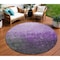 Homeroots 8' Purple And Dark Gray Round Ombre Washable Indoor Outdoor Area Rug 602895 - alternate 1