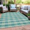 Homeroots 5' X 8' Teal Blue And Ivory Plaid Washable Indoor Outdoor Area Rug 595512 - alternate 9