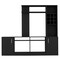 Homeroots 78in Black Wood Open shelving Entertainment Center 478446 - alternate 1