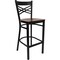 Flash Furniture Restaurant Stool, X Back, Mahogany Seat XU-6F8BXBK-BAR-MAHW-GG - alternate 1
