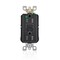 Leviton Duplex Straight Blade Receptacle, 5-15R, 15 A, 20 A, 125V AC, 2 Pole, 3 Wire, Flush Mount, Grounded AFTR1-HGE - alternate 1