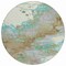 Homeroots 8' Teal Blue And Brown Round Abstract Washable Indoor Outdoor Area Rug 631893 - alternate 6
