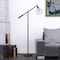 Homeroots 61" Black Reading Floor Lamp With Clear Seeded Glass Globe Shade 523345 - alternate 7