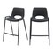 Homeroots Set of Two 26" Black Faux Leather And Steel Low Back Counter Height Bar Chairs 555660 - alternate 8