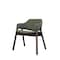 Homeroots Set of Two Green and Walnut Fabric and Wood Partially Open Back Dining Arm Chairs, 2PK 716273 - alternate 1
