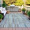 Homeroots 10' X 14' Teal Blue And Brown Striped Washable Indoor Outdoor Area Rug 631568 - alternate 8