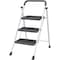 Campior White 3-Step Foldable Stool, Heavy-Duty, 500 lbs Capacity, Anti-Slip, Steel Frame, Space-Saving Design DRIB3STPWH - alternate 1