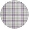 Homeroots 8' Lavender Purple And Gray Round Plaid Washable Indoor Outdoor Area Rug 601334 - alternate 8