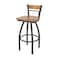 Holland Bar Stool Co Revelle 30in Swivel Bar Stool with Pewter Finish, Medium Back and Medium Maple Seat 881 - alternate 1