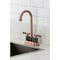 Kingston Brass Double-Handle 4" Centerset Bar Faucet with Knurled Handle, Antique Copper KB549KNLAC - alternate 6