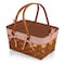 Picnic Time Family Of Brands Kansas Handwoven Wood Picnic Basket, Red & White Gingham Pattern 350-01-300-000-0 - alternate 1