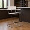Homeroots 30" White and Silver Leather and Steel Bar Height Bar Chair 667641 - alternate 5