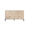 Homeroots 59" Light Natural Manufactured Wood with Black Six Drawer Double Dresser 490828 - alternate 1