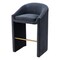 Homeroots 30" Gray And Gold Velvet And Steel Low Back Bar Height Bar Chair 555697 - alternate 1