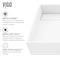 Vigo Montauk Modern White Matte Stone 23 in. L x 15 in. W x 5 in. H Rectangular Vessel Bathroom Sink VG04026 - alternate 7