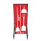 5S Supplies Housekeeping Shadow Board Broom Station V5, Red / White Shadows, Kit + Stand, No Text HSB-V5-RED/WHITE-KIT-STAND-NO TEXT - alternate 1