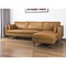 Homeroots Tan Genuine Leather L Shaped Sofa and Chaise Sectional With Toss Pillows 607317 - alternate 6