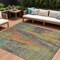 Homeroots 9' X 12' Orange And Teal Blue Abstract Washable Indoor Outdoor Area Rug 616164 - alternate 1