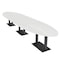 Skutchi Designs Oval Conference Table With Power Unit, 48 in W, 192 in L, White HAR-OVL-48X192-DOU.BK-WA7976-NA - alternate 1