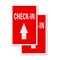 Signmission Check-in With Up Arrow, Vinyl Decals Only 24 Inch x 36 Inch, Vinyl Decal, 2PK DSB-2436-2PACK-Check-in With Up Arrow - alternate 1