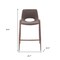 Homeroots Set of Two 26" Brown Faux Leather And Steel Low Back Counter Height Bar Chairs 555661 - alternate 7