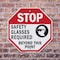 Signmission Stop Safety Glasses Required Beyond, 6 inch X 6 inch, Plastic Sign, 2PK OC-P-2PACK-6-308 - alternate 6