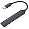 Sanoxy USB-C Type C to USB 3.0 4 Port Hub Splitter-Black PPT-203691739353-BK - alternate 1