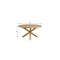 Homeroots 54" Oak Wood Cross Leg Base Round Top Dining Table 631294 - alternate 6