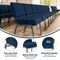 Flash Furniture Navy Blue Fabric Church Chair, PK4 4-FD-CH0221-4-SV-NB24-BAS-GG - alternate 9