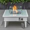 Leisuremod Walbrooke Patio Aluminum Square Slats Design Fire Pit Side Table with Lid & Fire Glass, White WWS-27-GL - alternate 10