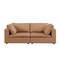 Homeroots 86in Chestnut and Brown Italian Leather Loveseat 720474 - alternate 1
