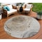 Homeroots 8' Taupe Gray And Brown Round Abstract Washable Indoor Outdoor Area Rug 582808 - alternate 1