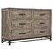 Homeroots 56" Brown Solid Wood Six Drawer Double Dresser 524606 - alternate 1