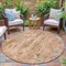Homeroots 8' Orange And Gray Round Abstract Washable Indoor Outdoor Area Rug 632133 - alternate 6