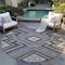 Homeroots 8' Gray Charcoal And Pink Round Tribal Washable Indoor Outdoor Area Rug 598126 - alternate 6