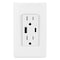 Leviton USB Receptacle, 15 A, White T5634-W - alternate 1