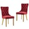 Homeroots Set of Two Red and Gold Tufted Velvet And Solid Wood Dining Side Chairs, 2PK 694870 - alternate 8