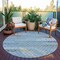 Homeroots 8' Denim Blue Gray And Ivory Round Floral Washable Indoor Outdoor Area Rug 617496 - alternate 8