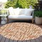 Homeroots 8' Terra Cotta Tan And Ivory Round Abstract Washable Indoor Outdoor Area Rug 602535 - alternate 8