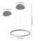 Jonathan Y Brice 15.75" Modern Contemporary Metal Round Dimmable Integrated LED Pendant, Gray JYL7202E - alternate 11