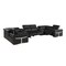 Homeroots Black Italian Leather Power Reclining U Shaped Eight Piece Sectional With Console 634669 - alternate 14