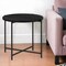 Homeroots 22" Black Wood And Steel Round End Table 544232 - alternate 1