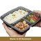 Eco Harmony Products Microwaveable Food Container, Square with Lid, 3 compartments, 48oz, 100PK 804554 - alternate 7