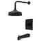Kingston Brass Single-Handle Pressure Balanced Tub and Shower Faucet, Matte Black KB6340DX - alternate 1