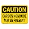 Signmission OSHA Caution, 7" Height, 10" Width, Decal, 7" H, 10" W, Landscape, Carbon Monoxide May Be Present OS-CL-D-710-L-19976 - alternate 1