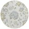 Homeroots 8' Ivory Gray And Gold Round Floral Washable Indoor Outdoor Area Rug 589478 - alternate 6